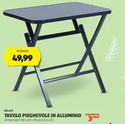 ALDI BELAVI Tavolo pieghevole in alluminio offerta