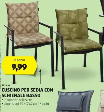 ALDI BELAVI Cuscino per sedia con schienale basso offerta