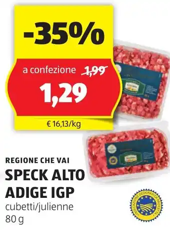 ALDI REGIONE CHE VAI Speck alto adige igp offerta