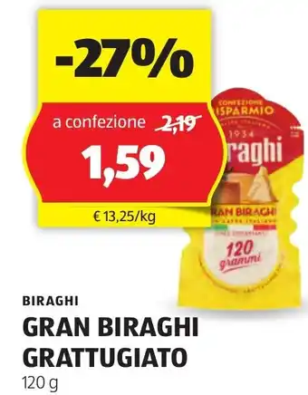 ALDI BIRAGHI Gran biraghi grattugiato offerta