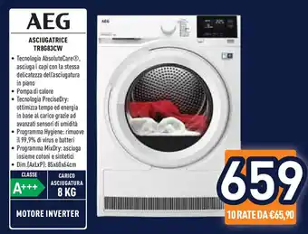 Unieuro AEG Asciugatrice TR8G83CW offerta