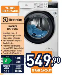 Unieuro Electrolux lavatrice EW6FCH210G offerta