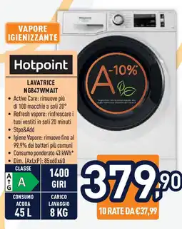 Unieuro Hotpoint lavatrice NG847WMAIT offerta