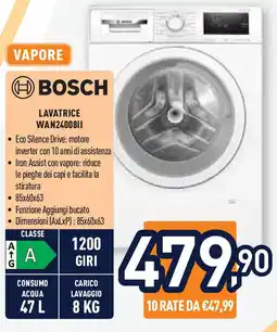 Unieuro BOSCH LAVATRICE WAN2400811 offerta