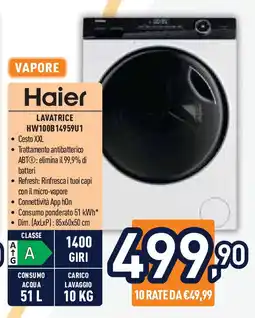 Unieuro Haier lavatrice HW100B 14959U1 offerta