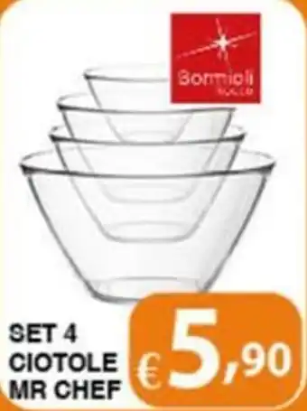 Bernava Set 4 ciotole mr chef offerta