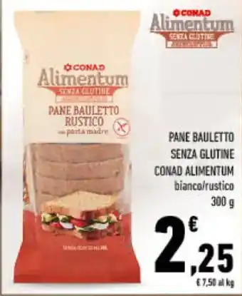 Spazio Conad Pane bauletto senza glutine conad alimentum bianco/rustico offerta