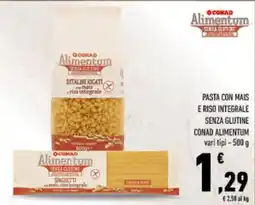 Spazio Conad Pasta con mais e riso integrale senza glutine conad alimentum vari tipi - offerta