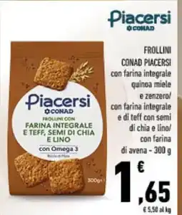 Spazio Conad Frollini conad piacersi con farina integrale quinoa miele e zenzero/ offerta