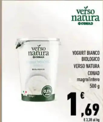 Spazio Conad Yogurt bianco biologico verso natura conad magro/intero offerta