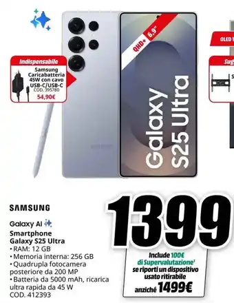 MediaWorld SAMSUNG Smartphone Galaxy S25 Ultra offerta