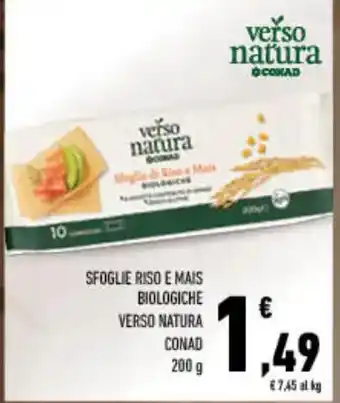 Spazio Conad Sfoglie riso e mais biologiche verso natura conad offerta