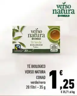 Spazio Conad Té biologico verso natura conad verde/nero 20 filtri offerta