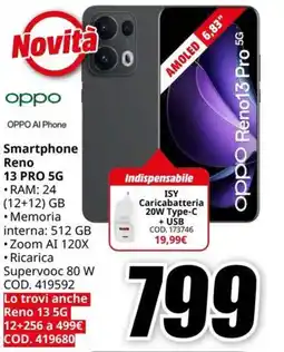 MediaWorld Smartphone Reno 13 PRO 5G offerta