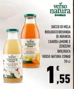 Spazio Conad Succo di mela biologico/bevanda di arancia carota limone e zenzero biologica verso natura conad offerta