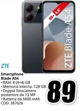 MediaWorld ZTE Smartphone Blade A54 offerta