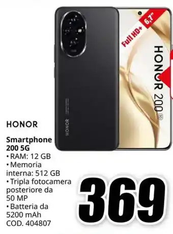 MediaWorld HONOR Smartphone 200 5G offerta