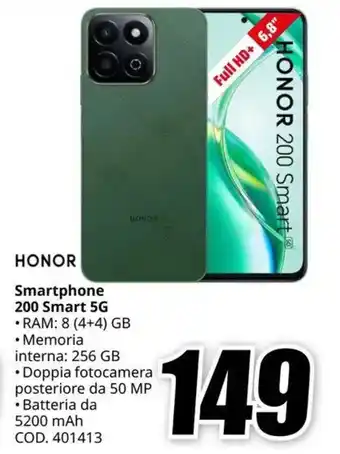 MediaWorld HONOR Smartphone 200 Smart 5G offerta