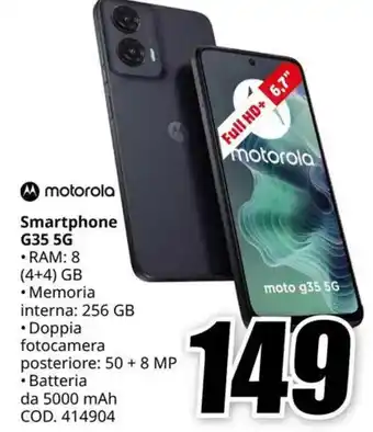 MediaWorld motorola Smartphone G35 5G offerta