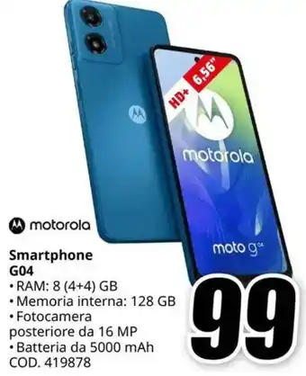 MediaWorld motorola Smartphone G04 offerta