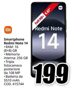 MediaWorld Smartphone Redmi Note 14 offerta