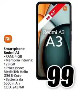 MediaWorld Smartphone Redmi A3 offerta