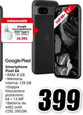 MediaWorld Smartphone Pixel 8A offerta