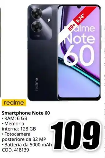 MediaWorld realme Smartphone Note 60 offerta