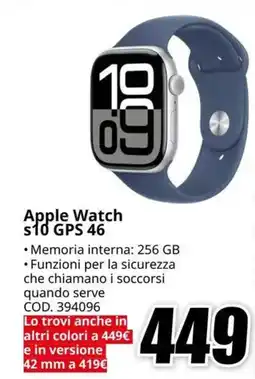 MediaWorld Apple Watch s10 GPS 46 offerta