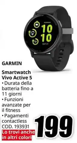 MediaWorld GARMIN Smartwatch Vivo Active 5 offerta