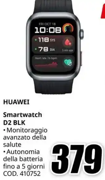 MediaWorld HUAWEI Smartwatch D2 BLK offerta