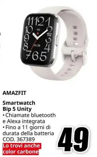 MediaWorld AMAZFIT Smartwatch Bip 5 Unity offerta