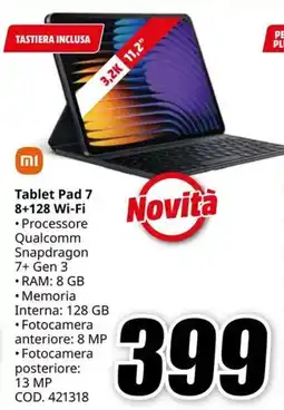 MediaWorld Tablet Pad 7 8+128 Wi-Fi offerta