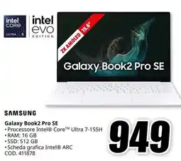 MediaWorld SAMSUNG Galaxy Book2 Pro SE offerta