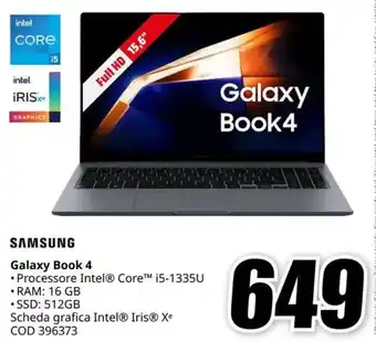 MediaWorld SAMSUNG Galaxy Book 4 offerta