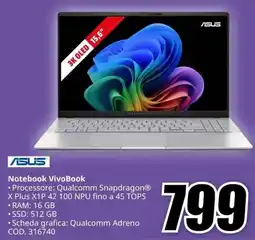 MediaWorld ASUS Notebook VivoBook offerta