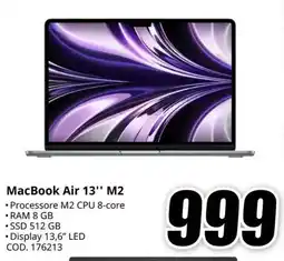 MediaWorld MacBook Air 13" M2 offerta