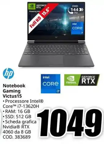 MediaWorld hp Notebook Gaming Victus15 offerta