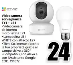 MediaWorld EZVIZ Videocamera sorveglianza TY1 + LB1 offerta