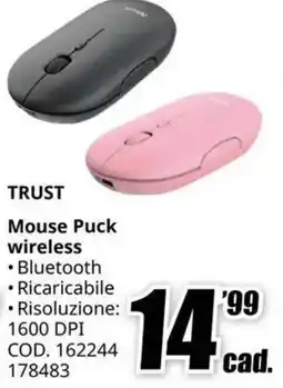 MediaWorld TRUST Mouse Puck wireless offerta