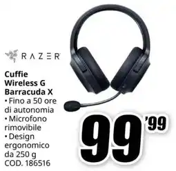 MediaWorld RAZER Cuffie Wireless G Barracuda X offerta