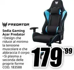 MediaWorld PREDATOR Sedia Gaming Acer Predator offerta