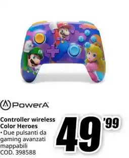 MediaWorld PowerA Controller wireless Color Heroes offerta