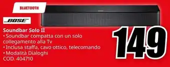 MediaWorld BOSE Soundbar Solo II offerta