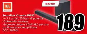 MediaWorld JBL HARMAN Soundbar Cinema SB550 offerta