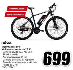 MediaWorld nilox Mountain E-Bike X6 Plus con ruote da 27.5" offerta