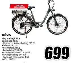 MediaWorld nilox City E-Bike J5 Plus con ruote da 26" offerta