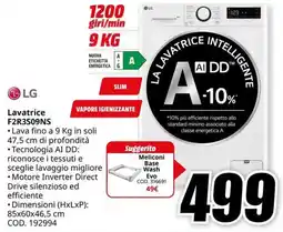 MediaWorld LG Lavatrice F2R3S09NS offerta