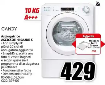 MediaWorld CANDY Asciugatrice ASCICSOE H10A2DE-S offerta