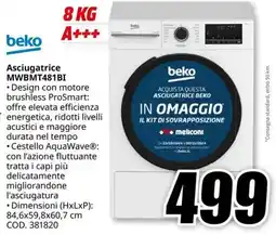 MediaWorld beko Asciugatrice MWBMT481BI offerta